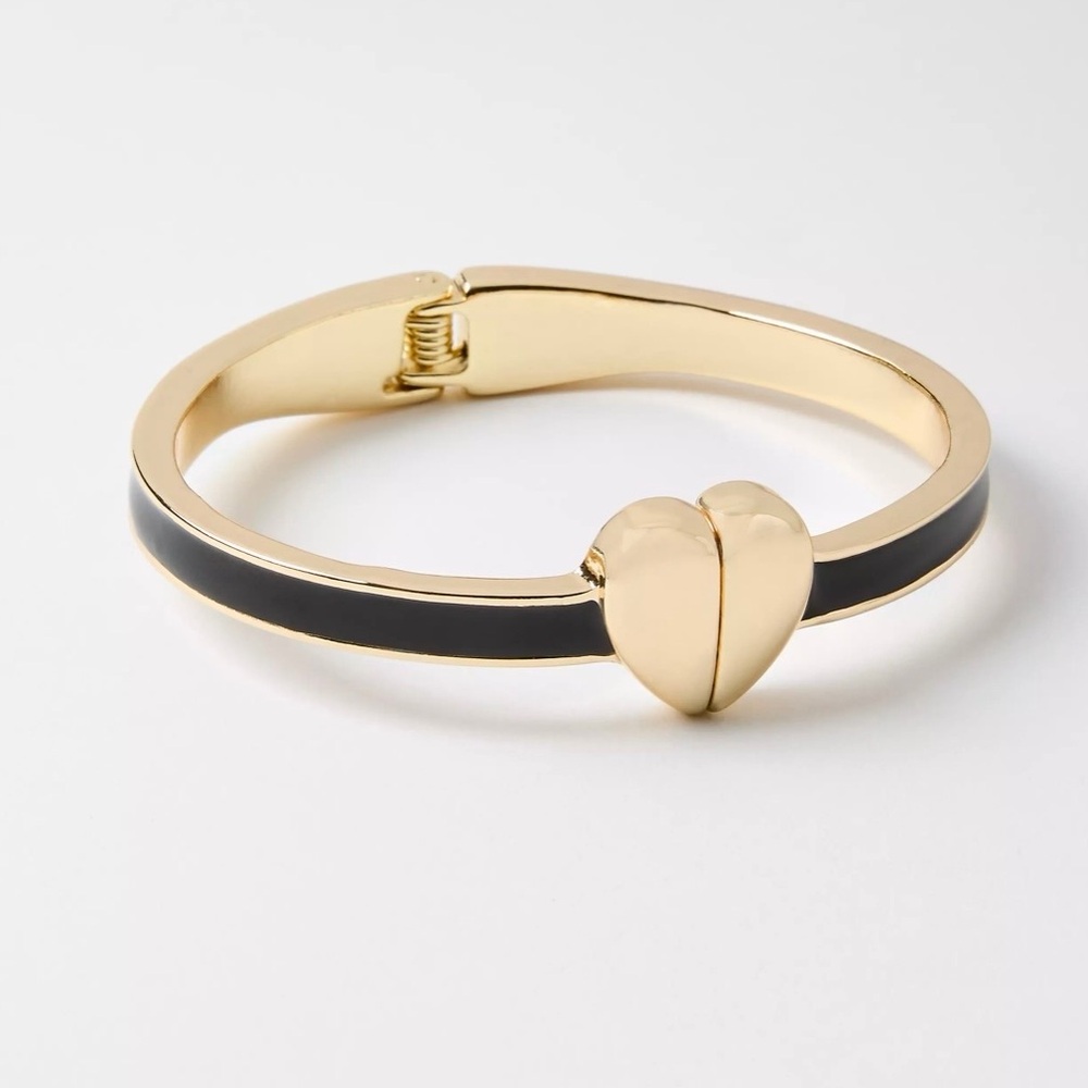 NWT LOFT gold tone heart hinge bracelet